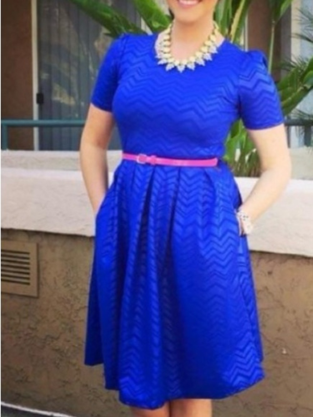 LuLaRoe Amelia dress Royal Blue Small pockets